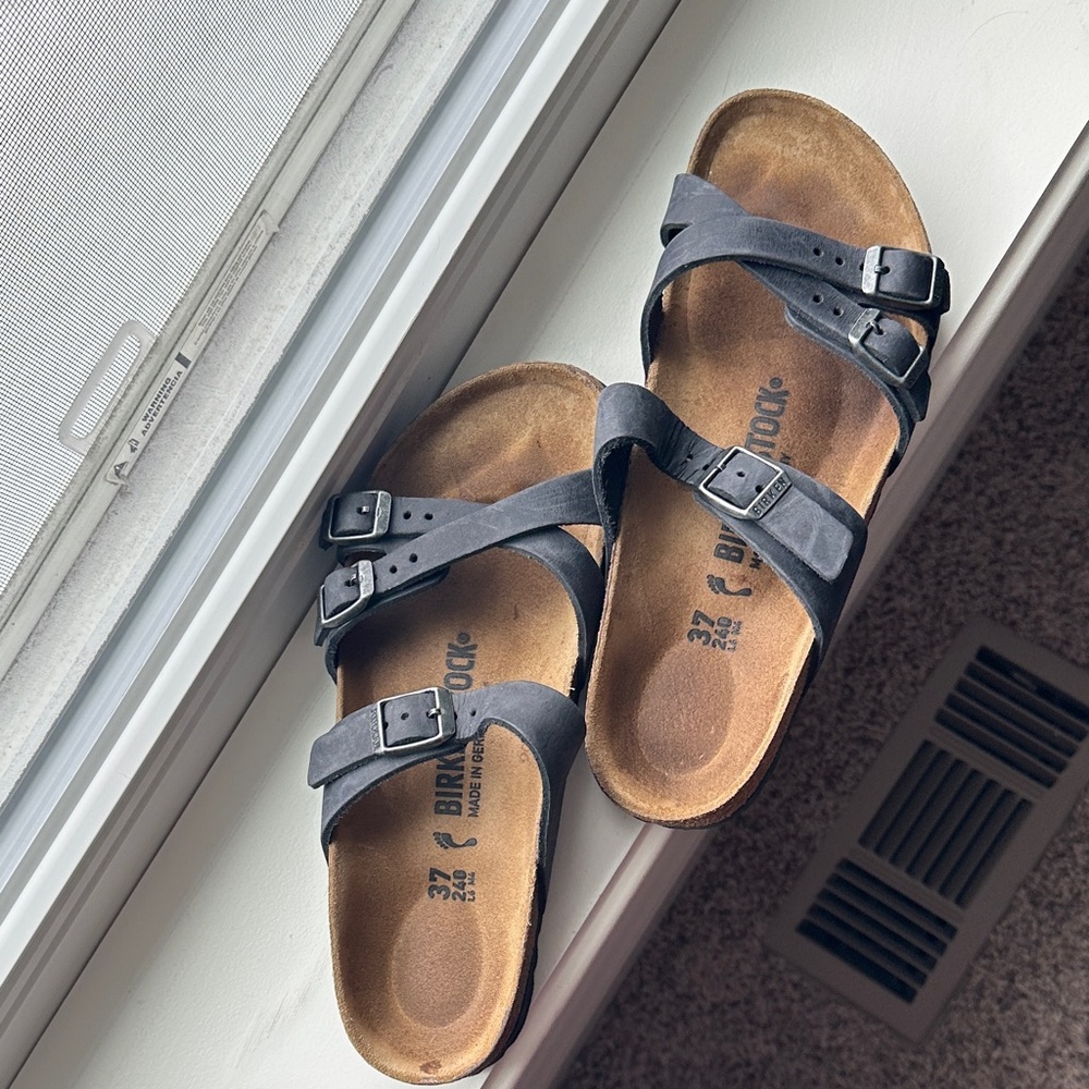 Birkenstock Dark Gray Double Strap Sandals